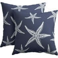 thumbnail image 4 of Beach Navy Blue Starfish Pillow Covers 20x20 Inch Set of 2 Summer Blue Sea Star Throw Pillowcase Cotton Linen Square Decorative Nautical Coastal Cushion Cover for Sofa Bedroom Indoor Outdoor Party, 4 of 6