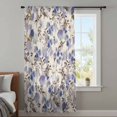 thumbnail image 4 of Vintage Purple Flower Sheer Curtains 54 Inches Long, Farmhouse Botanical Floral Retro Light Filering Curtains, Breathable Simi Curtain Privacy Drapes for Kitchen Bathroom Small Window Treatment, 4 of 9