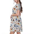 thumbnail image 2 of Disketp Pirate Skull And Anchor para Vestido de Manga Corta para Mujeres, Vestidos de Verano para Mujeres, Casual y Holgado para la Playa, 2 of 6