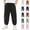 Black, variant on Chiccall Boys Tapered Cargo Pants Multi Pockets Elastic Waist Cuffed Ankle Solid Jogger Casual Daily Play Running Sweatpants for Boys