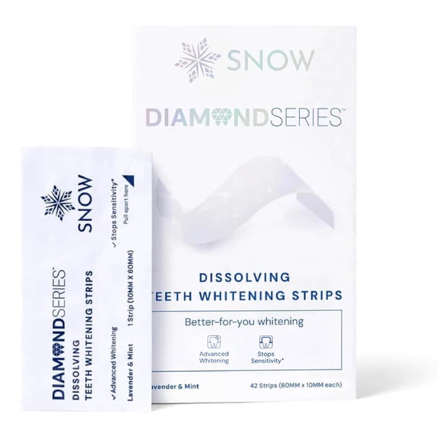 Tiras blanqueadoras dentales SNOW Diamond de disolución, 42 unidades
