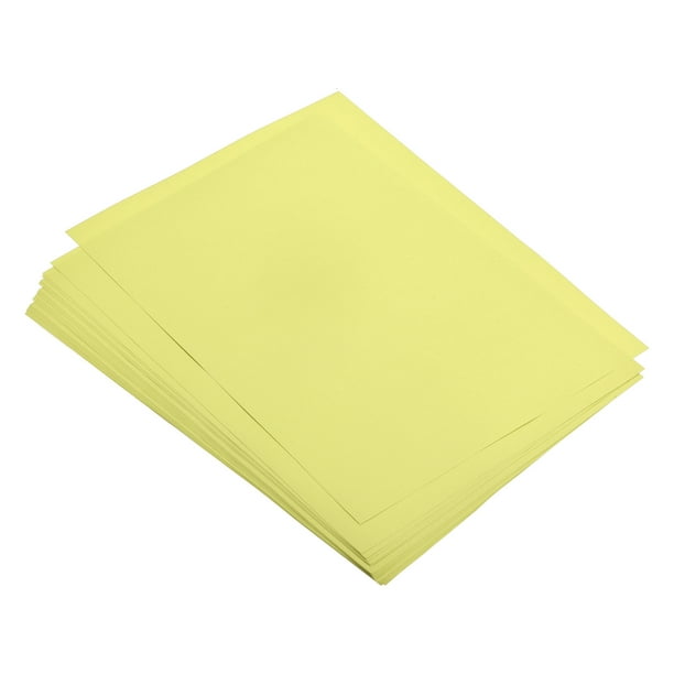 Uxcell 50 Hojas de Papel de Copia de Color para Impresión de Oficina, Formularios de Invitación, Proyectos de Arte, Amarillo Claro, 8.27 x 5.83 pulgadas