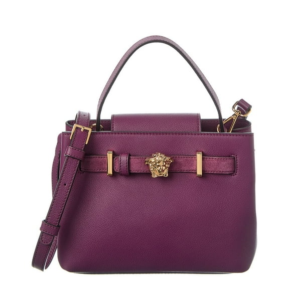Versace Medusa Leather & Suede Tote, Purple