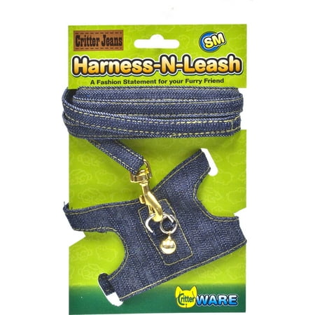 - Ware Mfg. Inc. Bird/sm An-Critter Jeans Small Animal Harness-n-leash- Blue Small
