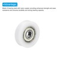 thumbnail image 4 of Nylon Pulley Wheel 6x28x7mm 608zz Bearing Sliding Conveyor Roller Wheel, White, 4 Pack, 4 of 5