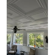 White 2 ft. x 2 ft. Decorative Square Drop Ceiling Tile, Lay-In PVC Ceiling Panels (48 sq.ft./Case)