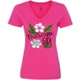 thumbnail image 3 of Inktastic Mississippi Girl Magnolia Flowers and Leaves Women's V-Neck T-Shirt, 3 of 5