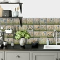 thumbnail image 2 of 25 Pcs Tiles Stickers 6x6inches Floral Tile Decals for Kitchen Bathroom Wall Stairs Decor Vinyl Peel and Stick, 2 of 8