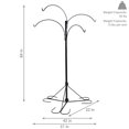 thumbnail image 4 of Sunnydaze Black Steel Hanging Basket Plant Stand with Adjustable Arms, 4 of 8