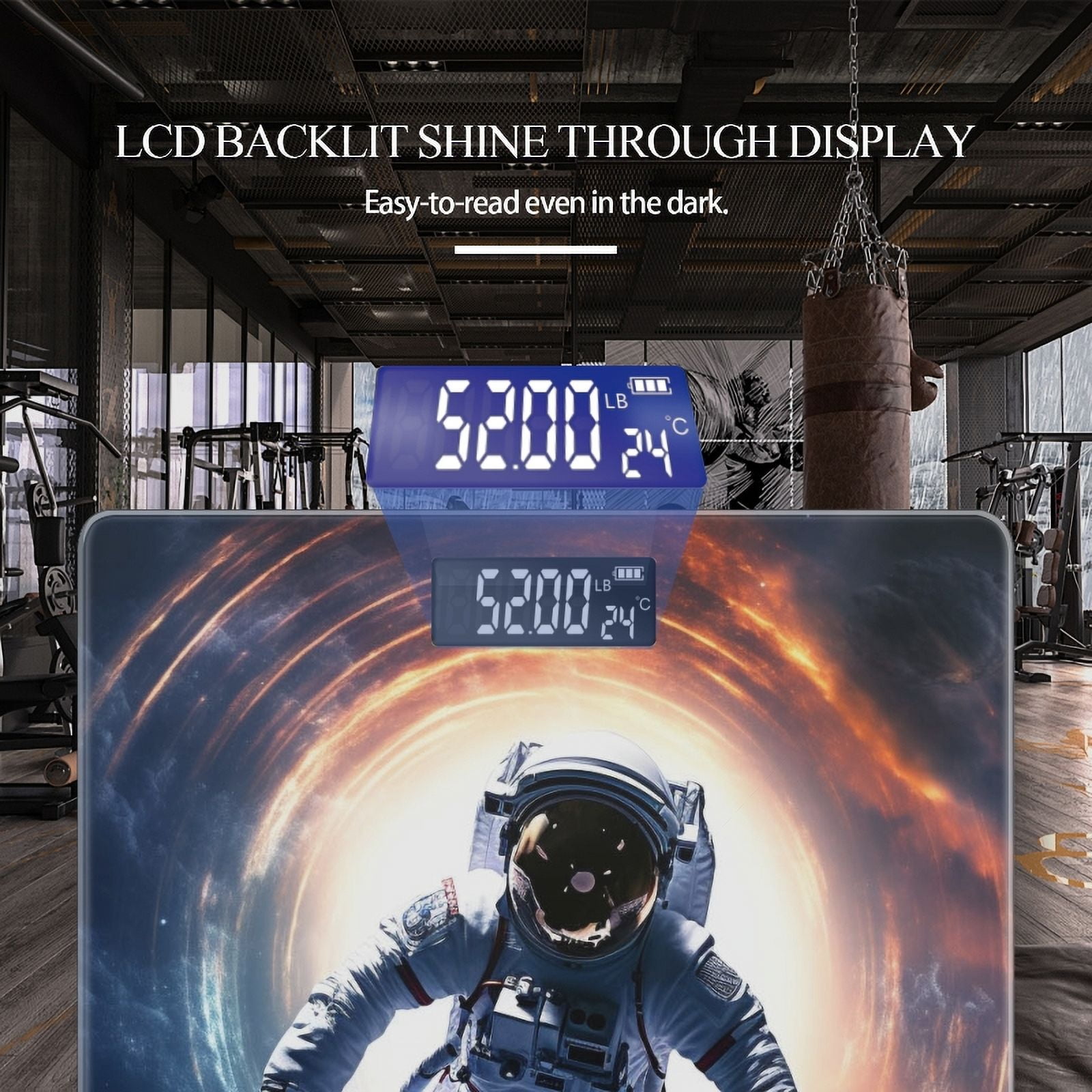 High Precision Body Weight Scale Smart Bathroom Scales with Large LCD Display(400lbs),Decorative for Bedroom-Astronaut In Space Suit Floating Through Wormhole