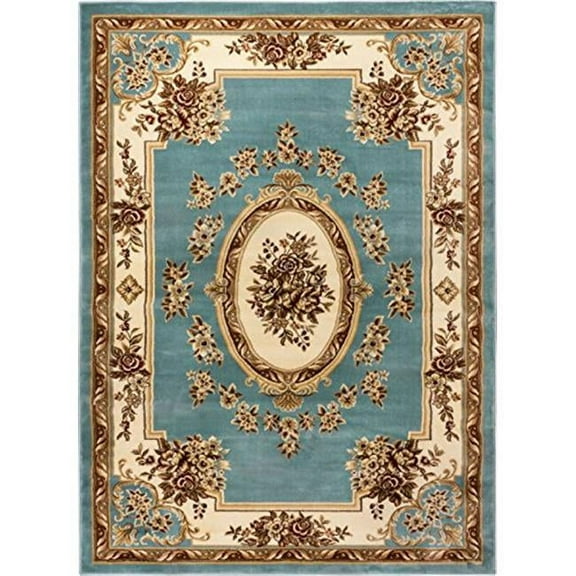 7 ft. 10 in. x 10 ft. 6 in. Timeless Le Petit Palais Traditional Area Rug - Light Blue