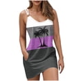 thumbnail image 2 of Horkkom Robes de Plage pour Femmes Été Décontracté Aguichant Robes d'Été Bretelles Spaghetti Col en V Taille Élastique Mini Robe L, 2 of 5