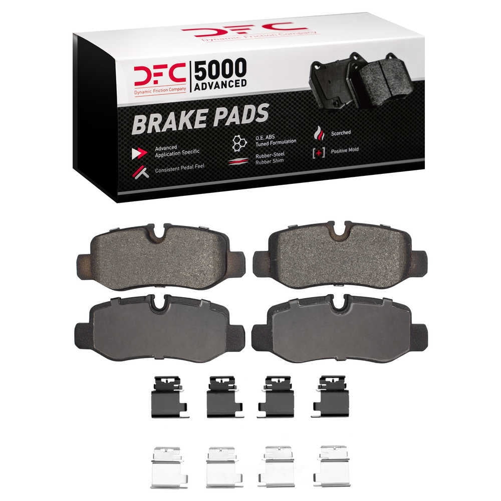 Dynamic Friction Company 1551-1893-01 DFC 5000 Advanced Brake Pads - Low Metallic and Hardware Kit