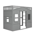 thumbnail image 6 of Twin Size House Loft Bed With Ladder-Gray Twin Size House Loft Bed With Ladder-Gray, 6 of 13