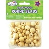 Krafty Kids Wood Beads - Round, Unfinished, Package of 60