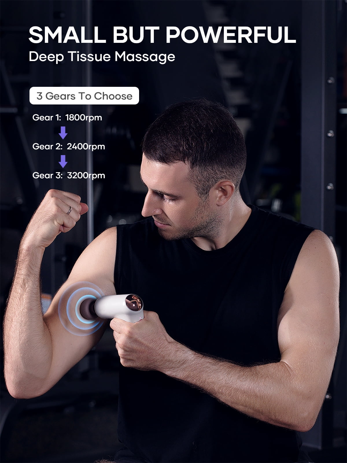 Breo No.7 Massage Gun with Heat Relax Deep Tissue Portable  Percussion Massager Muscle Pain Relief