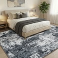 thumbnail image 2 of KoshiMe Area Rug 9'x12', Washable Non-Slip Modern Neutral Abstract Rugs for Living Room, Soft Stain Resistant Low Pile Carpet for Dining Room Office, Black, 2 of 9