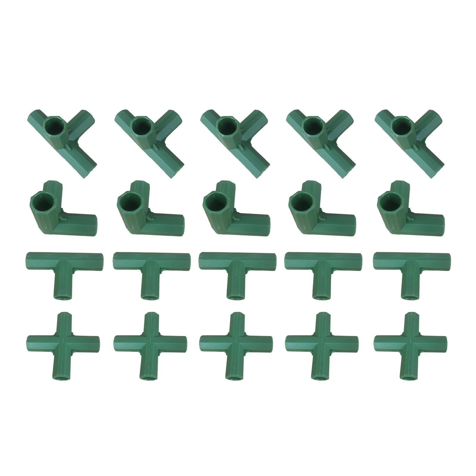 20x 11mm Greenhouse Frame Connectors Green for Fitting Build Heavy Duty Greenhouse Frame Connector for Flower Stands Greenhouse Frames Construction