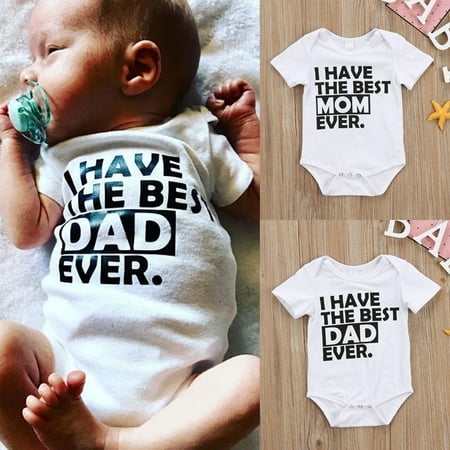 Best Daddy Mommy Newborn Infant Baby Boys Girls Summer Romper Bodysuit Jumpsuit Clothes (Best White Trash Outfits)