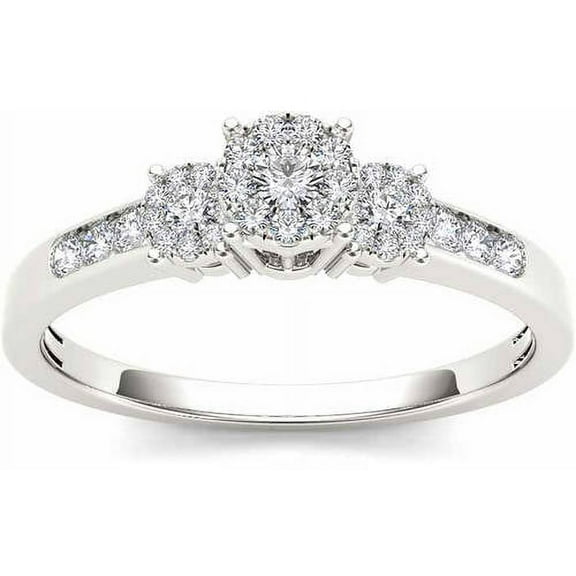 1/3 Carat T.W. Diamond 10kt White Gold Trilogy Engagement Ring