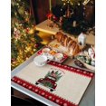 thumbnail image 2 of Christmas Truck Placemats Set of 2 Xmas Car Pine Tree Snow Retro Linen Red Plaid Heat Insulation Washable Place Mats, Rustic Non-Slip Table Mats for Dining Table Party Kitchen Decor,13x19 Inch, 2 of 4