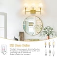 thumbnail image 7 of 5-Light Vanity Lights for Bathroom,41 in Vintage Black Bathroom Vanity Light Fixtures,with Flared White Fabric Lampshade for Bedroom,Living Room,Foyer,Hardwired,E12 Base, 7 of 7