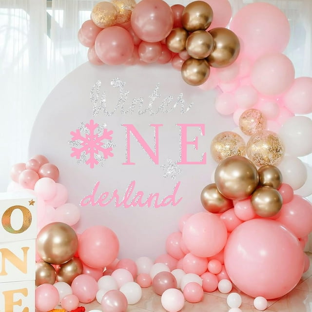 Winter Onederland Baby Shower Decal,Gender Reveal Snowflake Decal Sign,Baby Shower Snowflake Backdrop Decals,Snowflake Welcome Sign for Balloon Arch Decor,Winter Theme Wall Decals