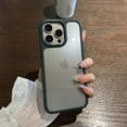 thumbnail image 4 of Luxury Transparent Shockproof Bumper Armor Case for iPhone 16 15 14 Plus 13 12 11 Pro Max Rugged Soft Frame Hard Back Cover Dark Purple For iPhone 14 Pro, 4 of 6