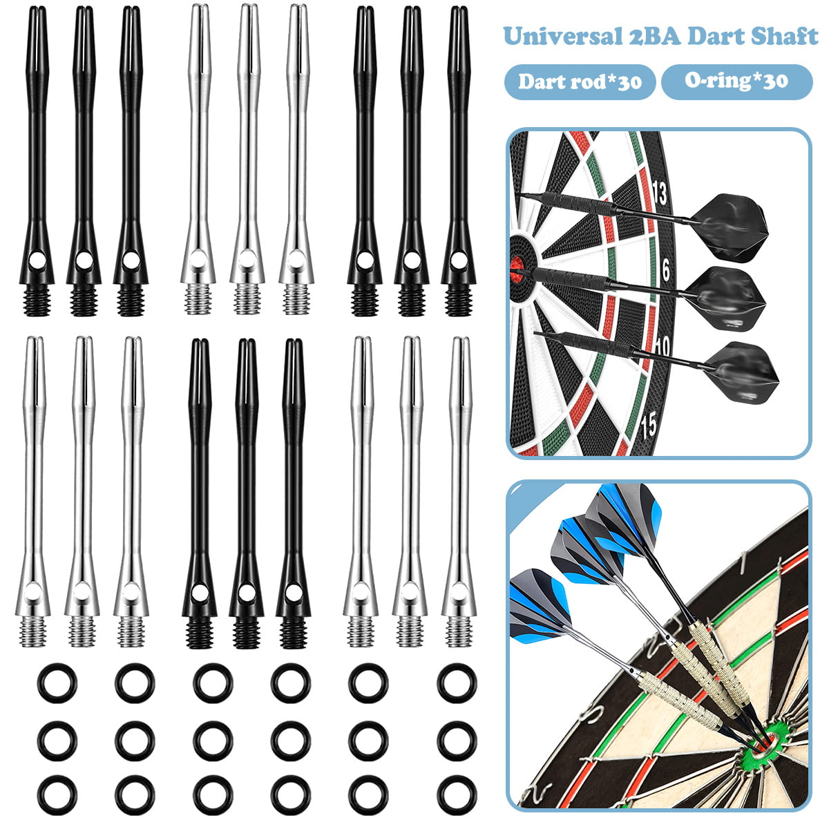 30Pcs Darts Shafts Aluminum Stem Shafts 6 Colors Thread Dart Replacement 