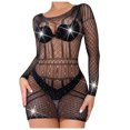 thumbnail image 2 of Lilgiuy Women's High Elasticity Hollow Iron Diamond Mesh Wrap Hip Dress Dress Underwear for Pajama Party, 2 of 5