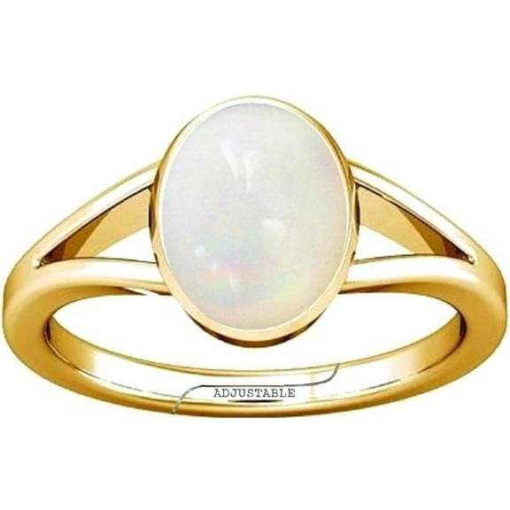 Divya Shakti 8.25-8.50 Carat Opal White Opal Gemstone Panchdhatu Adjustable Ring for Mens & Womens
