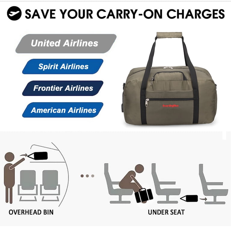 BoardingBlue 17” Personal Item Underseat Travel Duffel Bag with