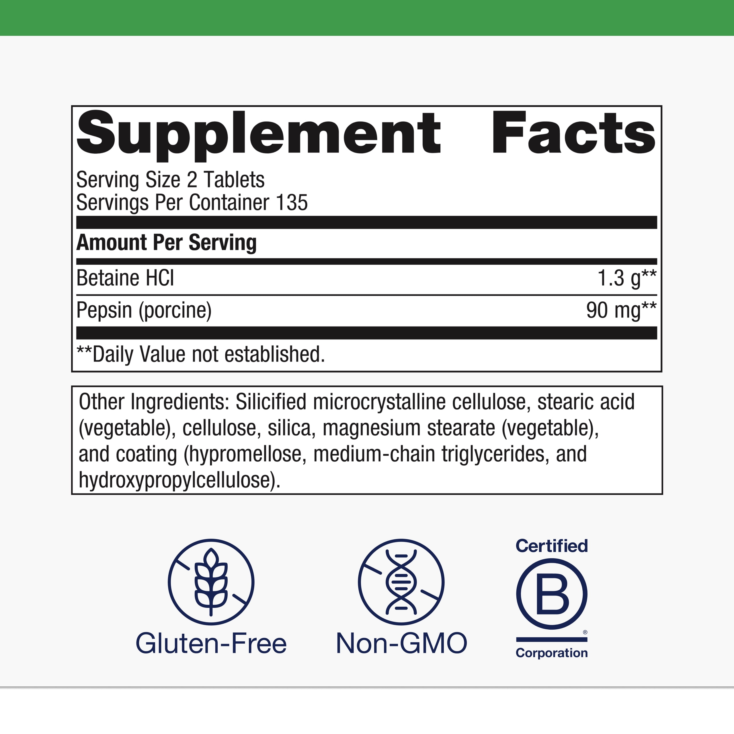 Metagenics SpectraZyme Betaine HCI + Pepsin - Supports Stomach Health & Aids in Digestion* - With Betaine HCl & Pepsin - Proteolytic Digestive Enzyme* - Non-GMO - 135 Servings - 270 Tablets
