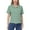 Green, variant on Women's Button Down Collared Shirt with Rolled Short Sleeves and Chest Pocket- Small, Beige