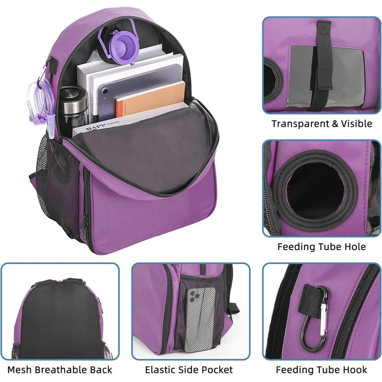 Medium/large 15 Gtube Modified Feeding Tube Backpack Purple