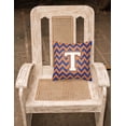 thumbnail image 2 of Carolines Treasures CJ1060-TPW1414 Letter T Chevron Blue & Orange No.3 Fabric Decorative Pillow, 2 of 2