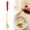Red, variant on Tableware Set 410 Stainless Steel Dessert Spoon – 17.5cm Long Handle Ice Spoon with Ceramic Handle (Purple)