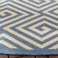 thumbnail image 3 of SAFAVIEH Beach House Johan Geometric Indoor/Outdoor Area Rug, Cream/Blue, 6'7" x 6'7" Round, 3 of 8