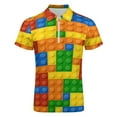 thumbnail image 4 of Brick Art Men Zipper T-shirt Summer Casual Short Sleeve T-shirt Top, 4 of 7