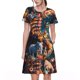 thumbnail image 1 of Easygdp Whimsical Animal Spiral para Vestido Transpirable de Mujer, Vestido Suelto de Manga Corta con Pliegues y Bolsillos para el Verano, 1 of 6