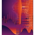thumbnail image 3 of Ambesonne Music Duvet Cover Set, Abstract Volumes Bar Motif, 2-Calking, Plum and Burnt Sienna, 3 of 7