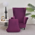 thumbnail image 3 of Slipcovers PENDEJATO - Silla plegable de terciopelo suave, color rojo violáceo, 3 of 6