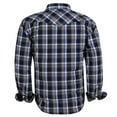 thumbnail image 2 of Coevals Club Men's Western Cowboy Long Sleeve Pearl Snap Plaid Work Shirts Blue White 07 X-Large, 2 of 4