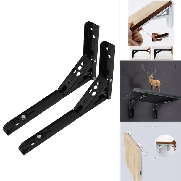 Soporte de ángulo plegable Yotijar 2 uds negro