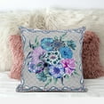 thumbnail image 2 of 18x18 Beige Blue Gray Blown Seam Broadcloth Floral Throw Pillow, 2 of 5