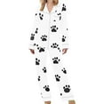 thumbnail image 4 of Tnhcen Dog Paw Footprint Womens 2025 Pajama Sets Long Sleeve Sleepwear Soft Pjs Set Winter 2 Piece Nightwear, 4 of 8