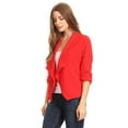 thumbnail image 2 of Women's Trendy Style 3/4 Sleeves Solid Open Jacket, 2 of 4
