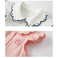 thumbnail image 4 of Krdevn Toddler Girls' Summer Polo Top, Scalloped Collar with Ruffle Sleeves, Cute Korean Style Cotton Blouse,110, 4 of 5