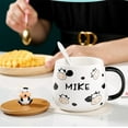 thumbnail image 6 of Farcauo Cute Cow Coffe Mug with Lid and Spoon Cows Print Stuff Gift 400ml Ceramic Tea Coffee Cup Kawaii Cow Mugs Funny 3D Animal Cups Birthday Gifts for Women Girls Animals Lovers, 6 of 7