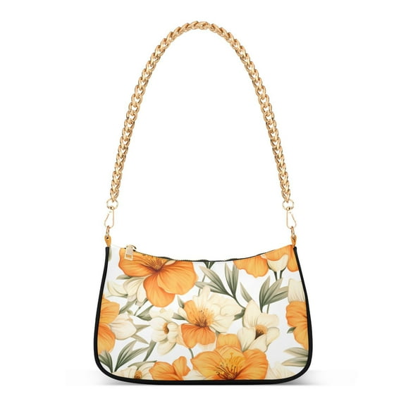 Flowers FloralWomen Small Shoulder Bag Crossbody Tote Hobo Bags Purse Clutch Handbags with Chain Strap for Women